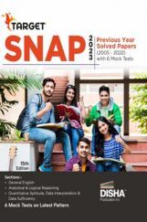 TARGET SNAP 2023 - Previous Year Solved Papers (2005 - 2022) with 5 Mock Tests 15th Edition | PYQs Question Bank | Quantitative Aptitude, Verbal Ability, Reading Comprehension & Reasoning TARGET SNAP 2023 - Previous Year Solved Papers (2005 - 2022) with 5 Mock Tests 15th Edition | PYQs Question Bank | Quantitative Aptitude, Verbal Ability, Reading Comprehension & Reasoning